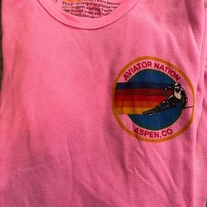 Aviator nation RARE pink thermal long sleeve top SOLD OUT